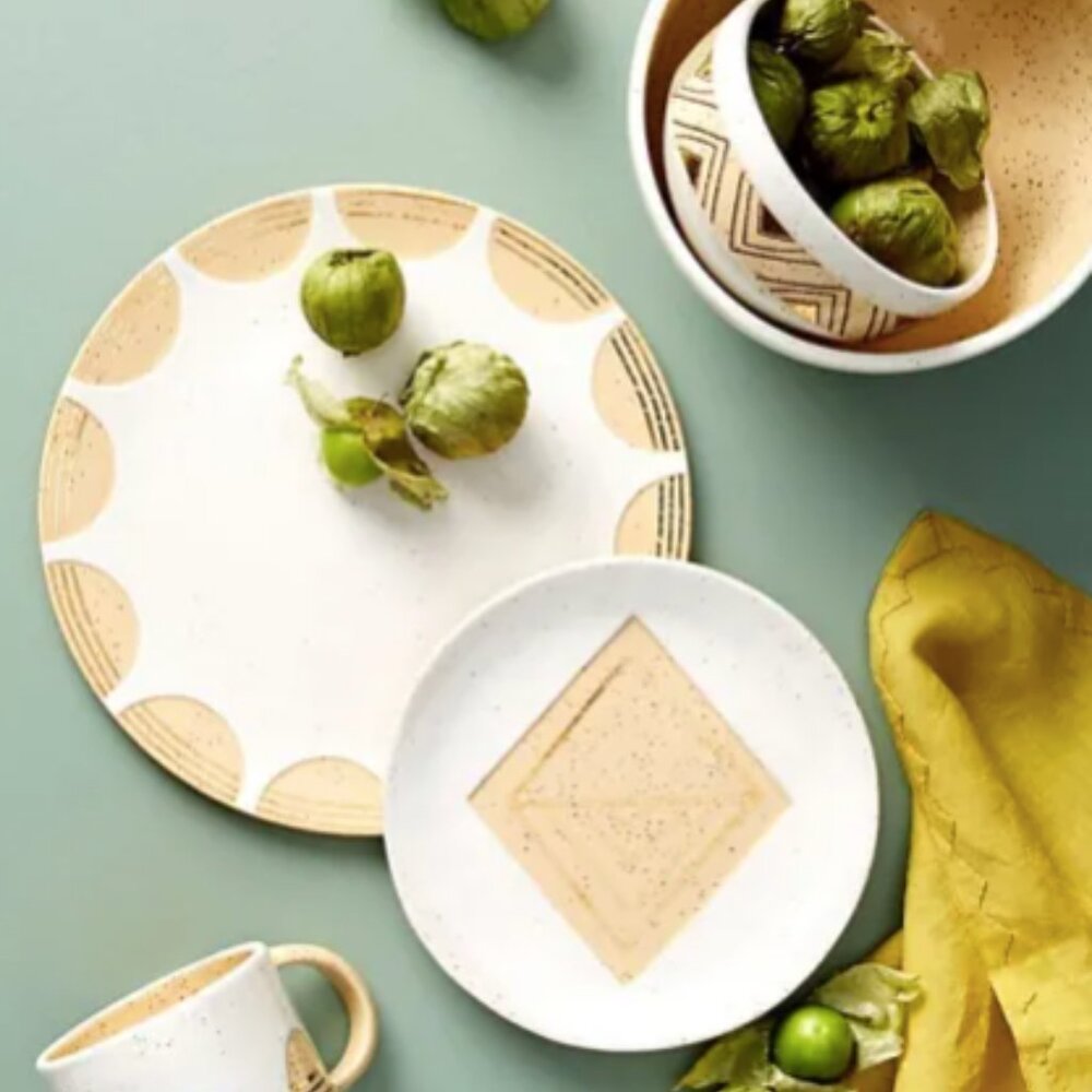 ANTHROPOLOGIE Set of three Cathy Terepocki Ontario Ceramic White SALAD PLATES